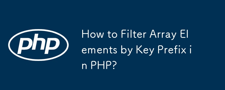 How to Filter Array Elements by Key Prefix in PHP?