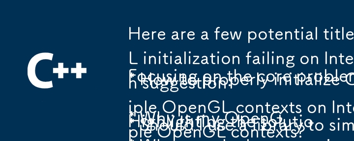 Here are a few potential titles, keeping in mind the question format and article's focus:

Focusing on the core problem:

* Why is my OpenGL initialization failing on Intel HD 3000?
* How to properly initialize OpenGL on an Intel HD 3000 graphics card?

