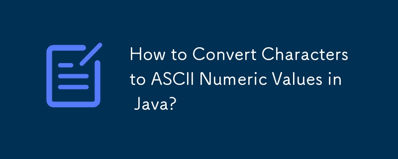 How to Convert Characters to ASCII Numeric Values in Java?-javaTutorial ...