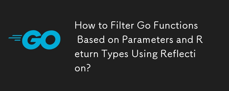 How to Filter Go Functions Based on Parameters and Return Types Using ...