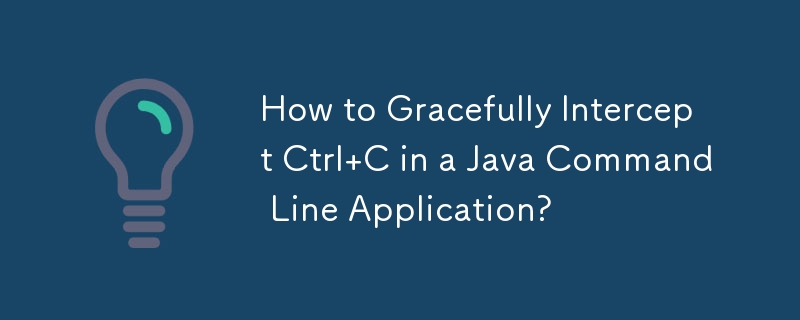 How to Gracefully Intercept Ctrl C in a Java Command Line Application? 
