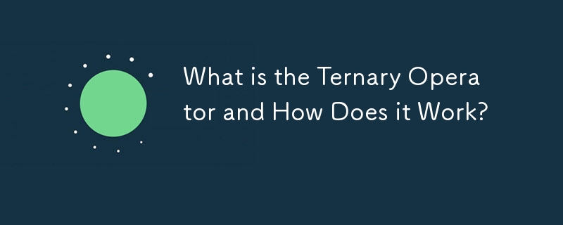 What is the Ternary Operator and How Does it Work?-javaTutorial-php.cn