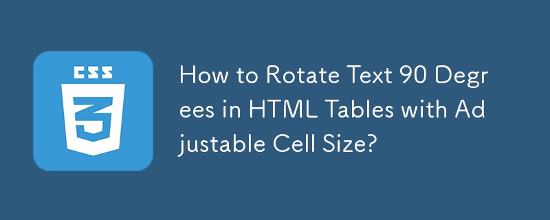 How to Rotate Text 90 Degrees in HTML Tables with Adjustable Cell Size?