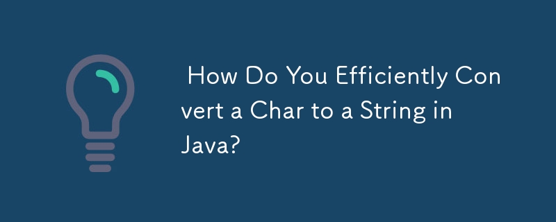 How Do You Efficiently Convert a Char to a String in Java?-javaTutorial ...