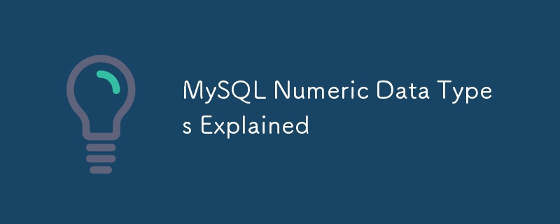 MySQL Numeric Data Types Explained-Mysql Tutorial-php.cn