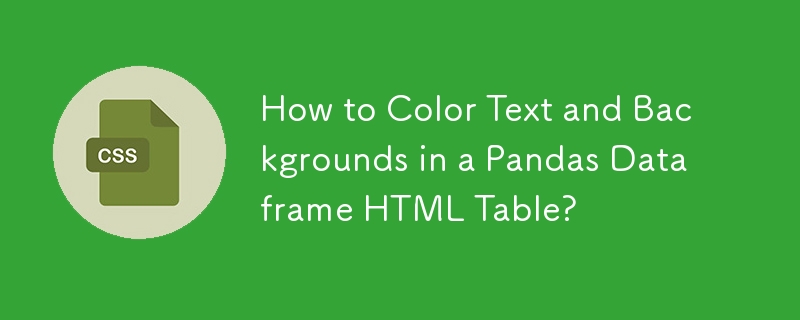 How to Color Text and Backgrounds in a Pandas Dataframe HTML Table?