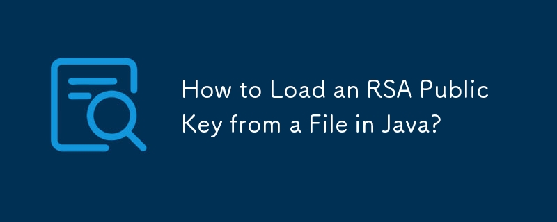 How to Load an RSA Public Key from a File in Java? 
