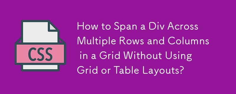 How to Span a Div Across Multiple Rows and Columns in a Grid Without