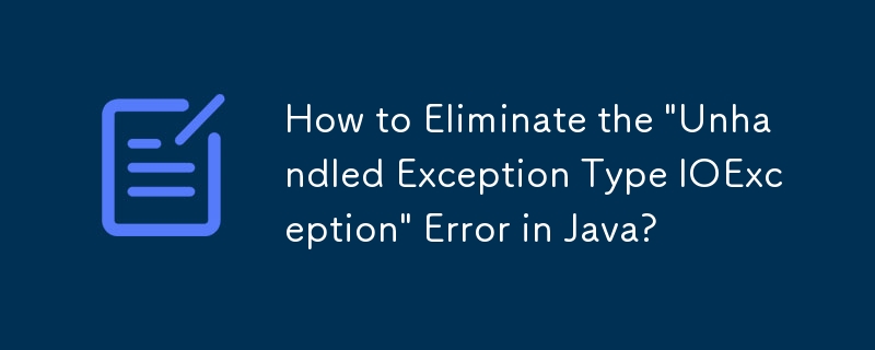 How to Eliminate the 