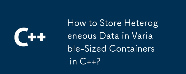 How to Store Heterogeneous Data in Variable-Sized Containers in C  ? 
