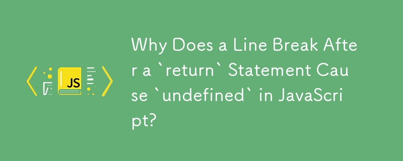 Why Does a Line Break After a `return` Statement Cause `undefined` in ...