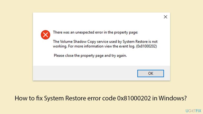 如何修复 Windows 中的系统还原错误代码 0x81000202?