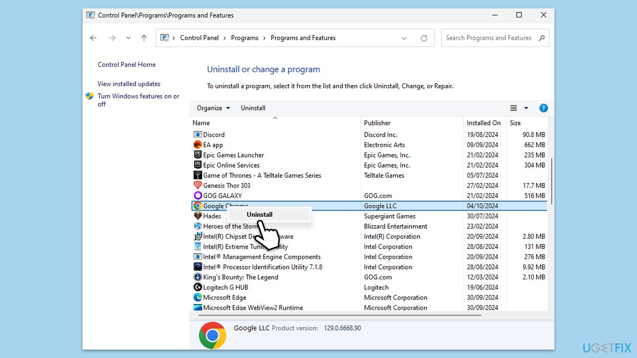 Bagaimana untuk membetulkan ralat aplikasi Chrome.exe dalam Windows?