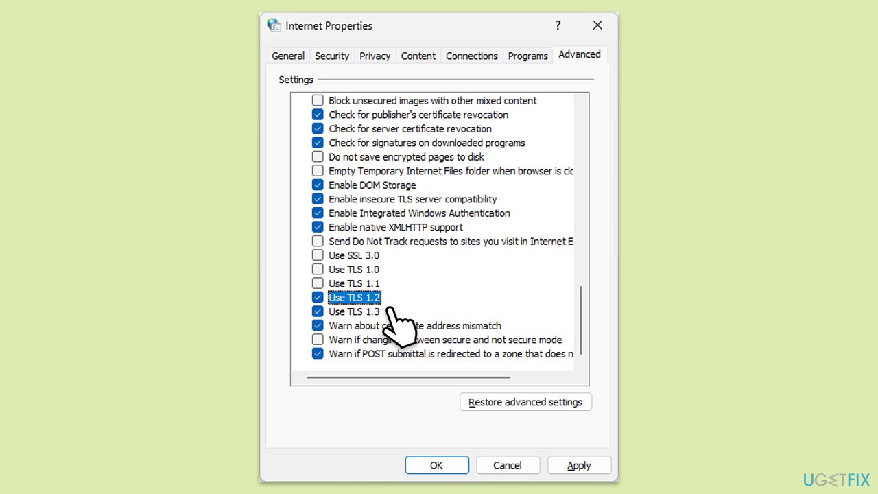 Windows에서 SSL_ERROR_HANDSHAKE_FAILURE_ALERT 오류를 수정하는 방법은 무엇입니까?