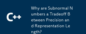 Why are Subnormal Numbers a Tradeoff Between Precision and Representation Length?