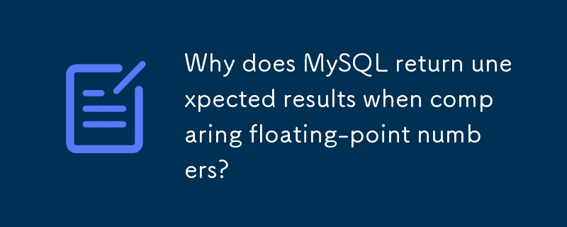 Why does MySQL return unexpected results when comparing floating-point numbers? 
