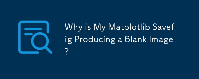 Why is My Matplotlib Savefig Producing a Blank Image? 
