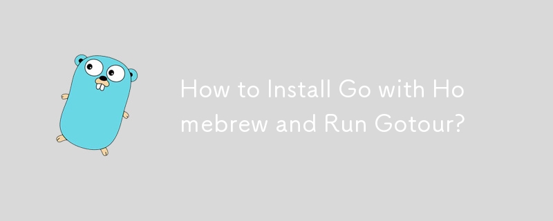 How to Install Go with Homebrew and Run Gotour? 
