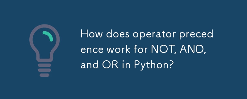 How does operator precedence work for NOT, AND, and OR in Python ...