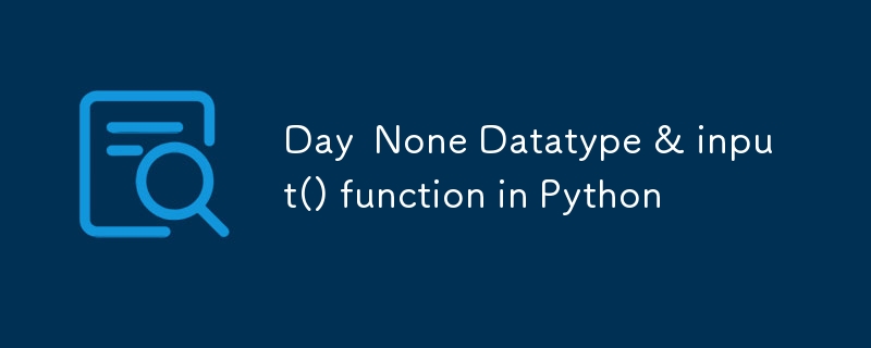 Day None Datatype & input() function in Python-Python Tutorial-php.cn