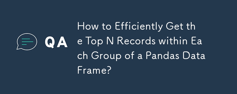 How to Efficiently Get the Top N Records within Each Group of a Pandas DataFrame?
