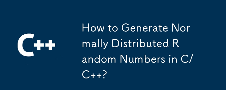 How to Generate Normally Distributed Random Numbers in C/C  ?
