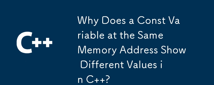 Why Does a Const Variable at the Same Memory Address Show Different Values in C  ?

