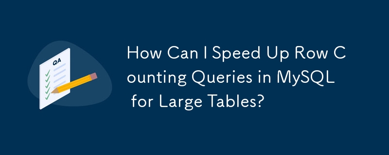 How Can I Speed Up Row Counting Queries in MySQL for Large Tables?