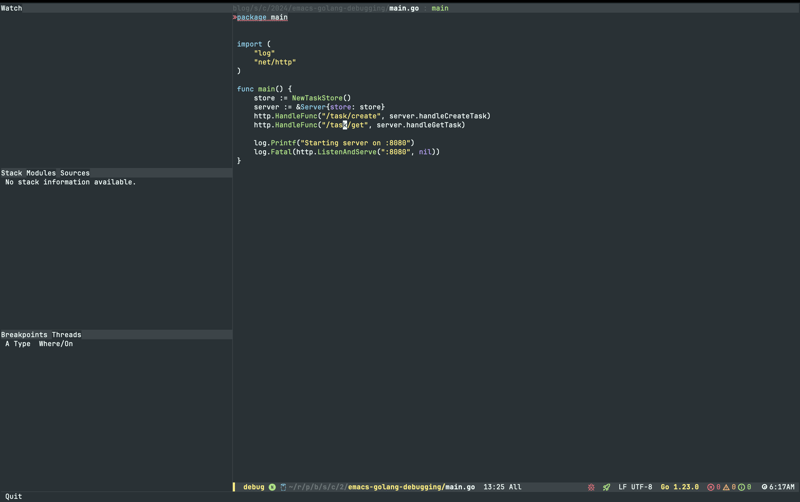 Mastering Golang Debugging in Emacs