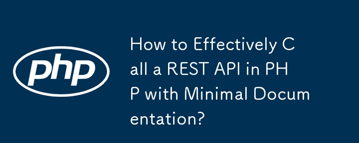 How to Effectively Call a REST API in PHP with Minimal Documentation?
