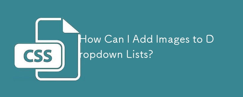 How Can I Add Images to Dropdown Lists? 
