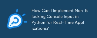 How Can I Implement Non-Blocking Console Input in Python for Real-Time Applications?