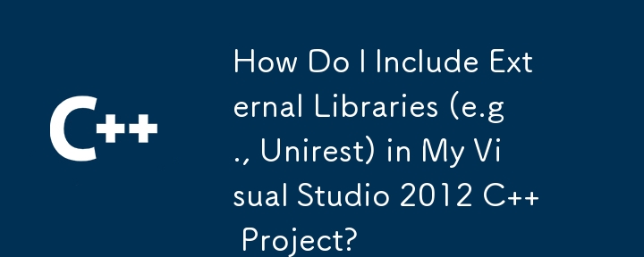 How Do I Include External Libraries (e.g., Unirest) in My Visual Studio 2012 C Project?