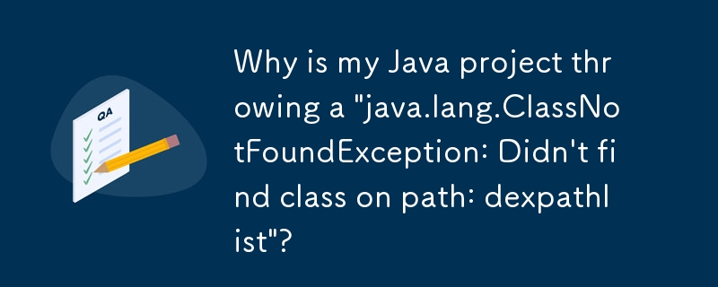 Why is my Java project throwing a 'java.lang.ClassNotFoundException ...