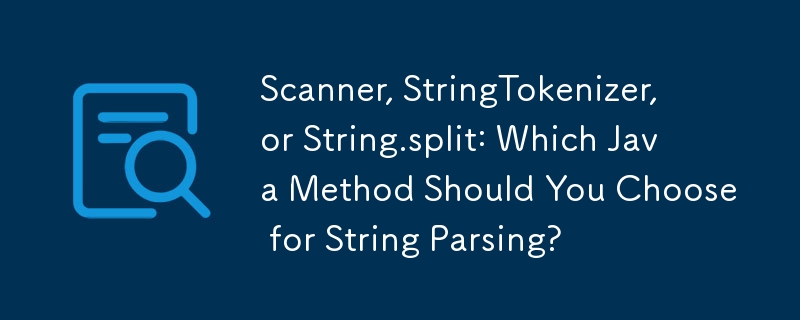 Scanner, StringTokenizer, or String.split: Which Java Method Should You ...