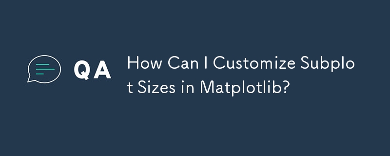 How Can I Customize Subplot Sizes in Matplotlib?