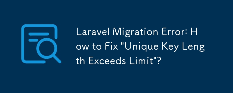 Laravel Migration Error: How to Fix 