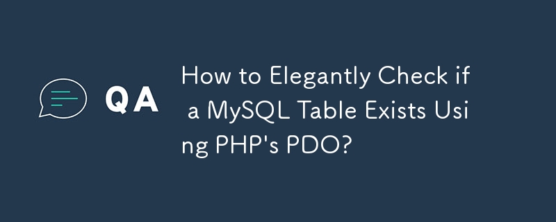 How to Elegantly Check if a MySQL Table Exists Using PHP's PDO?