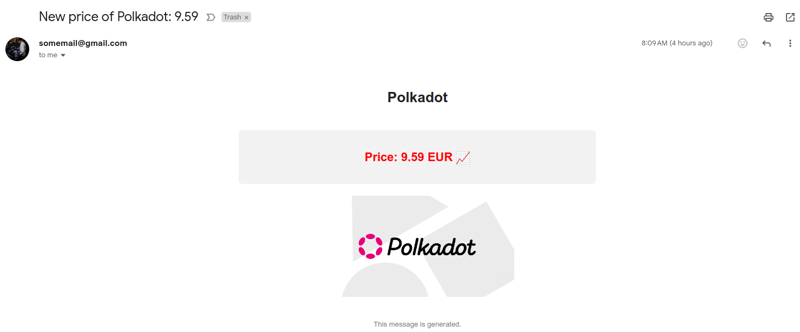 Automated crypto price tracking using GMAIL and Python