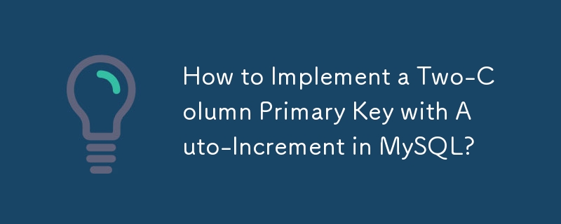 How to Implement a Two-Column Primary Key with Auto-Increment in MySQL?
