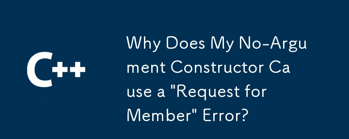 Why Does My No-Argument Constructor Cause a