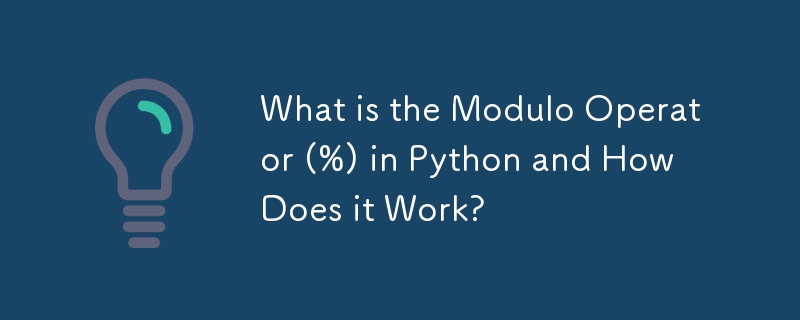 What is the Modulo Operator (%) in Python and How Does it Work?-Python ...