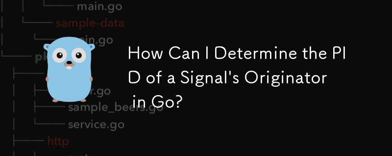 How Can I Determine the PID of a Signal's Originator in Go?
