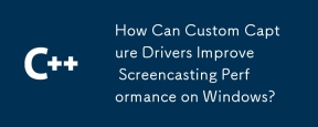 How Can Custom Capture Drivers Improve Screencasting Performance on Windows?