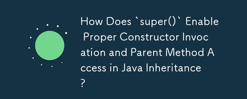 How Does `super()` Enable Proper Constructor Invocation and Parent Method Access in Java Inheritance?