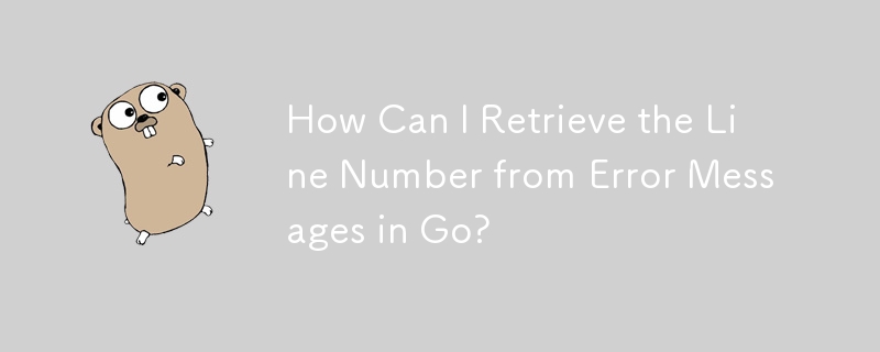 How Can I Retrieve the Line Number from Error Messages in Go?
