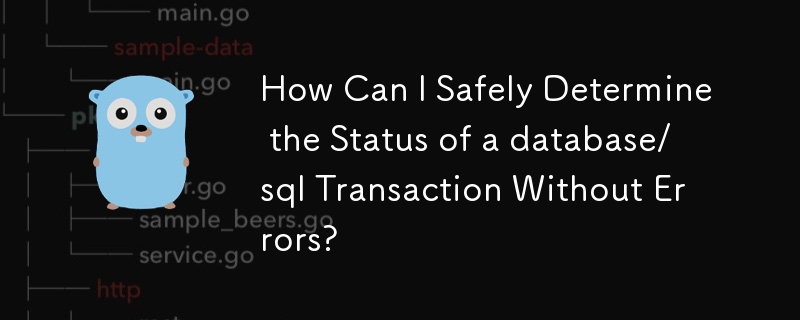 How Can I Safely Determine the Status of a database/sql Transaction Without Errors?

