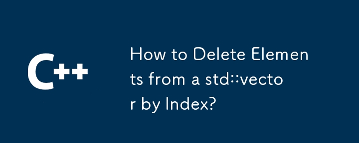 How to Delete Elements from a std::vector by Index?
