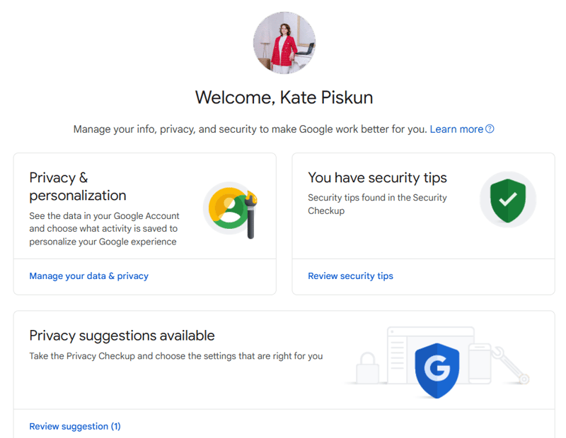Google profile design