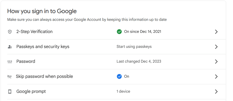 Google profile design